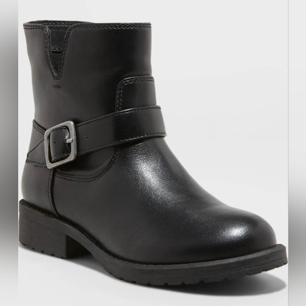 Cat & Jack Alessandra Zip-up Boots Black Girls Size 13